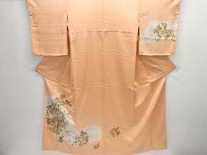 未使用品　花に十二単模様刺繍訪問着